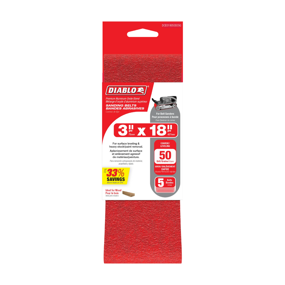 Diablo  3'' x 18'' Sanding Belts 5 Packs