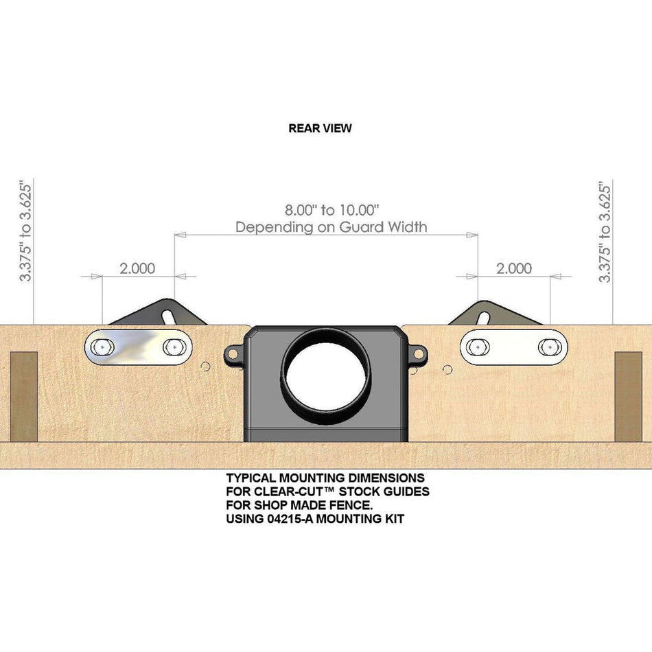 JessEm, 04216 Clear-Cut Stock Guide Mounting Kit for Shop Made Fence