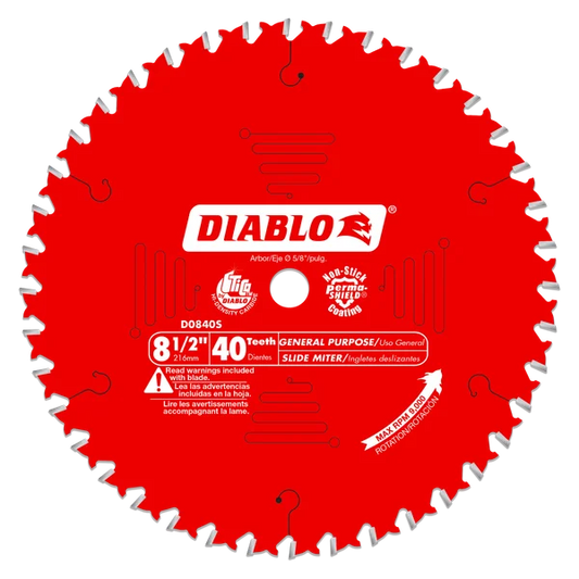Diablo, D0840X 8-1/4" 40 Tooth Carbide Finishing Circular Saw Blade