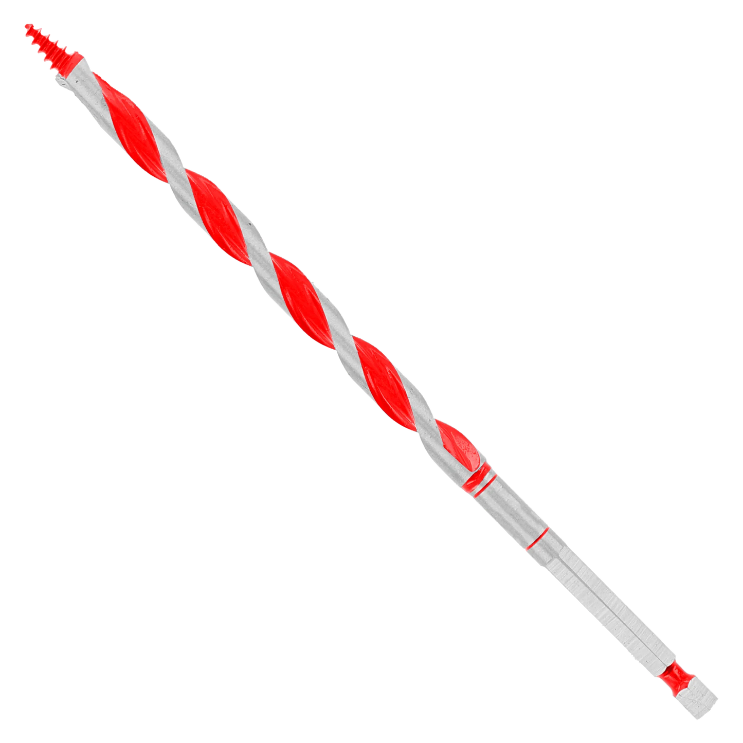Red and white striped pole on a white background
