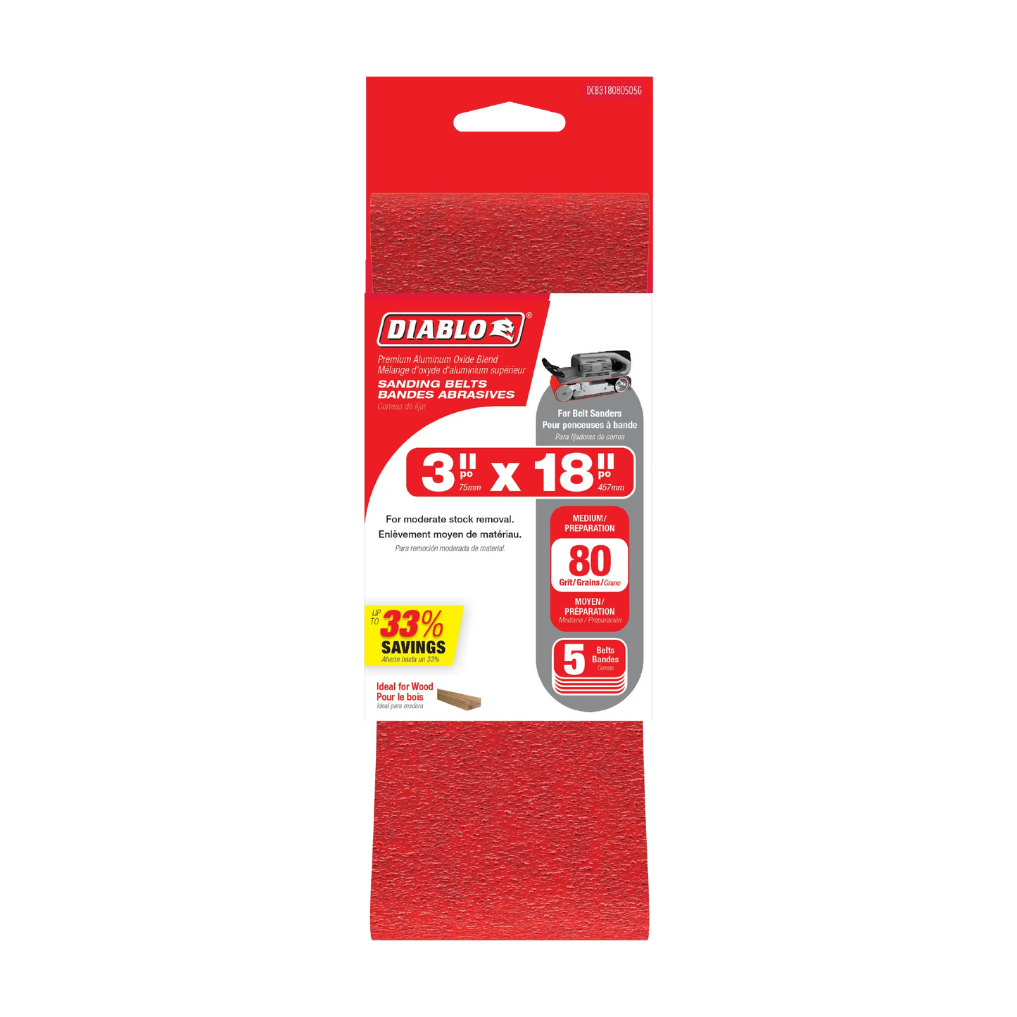 Diablo 3'' x 21'' Sanding Belts 5 Pack