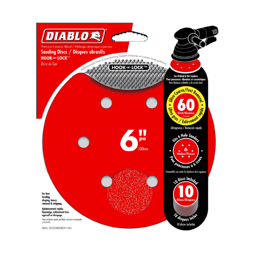 Diablo, 6'' ROS Disc Hook & Lock Sanding Discs 10 pk