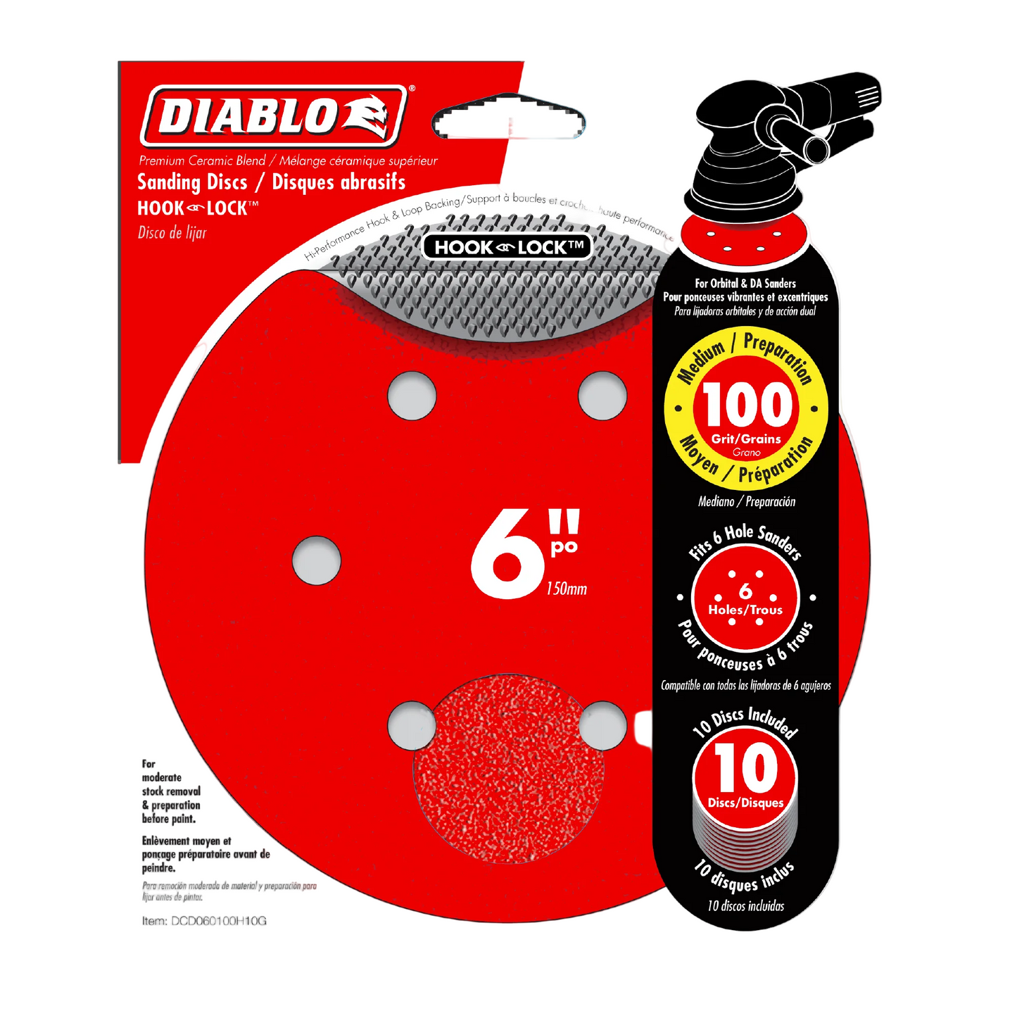 Diablo, 6'' ROS Disc Hook & Lock Sanding Discs 10 pk