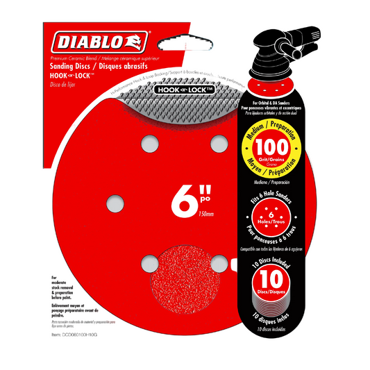 Diablo, 6'' ROS Disc Hook & Lock Sanding Discs 10 pk
