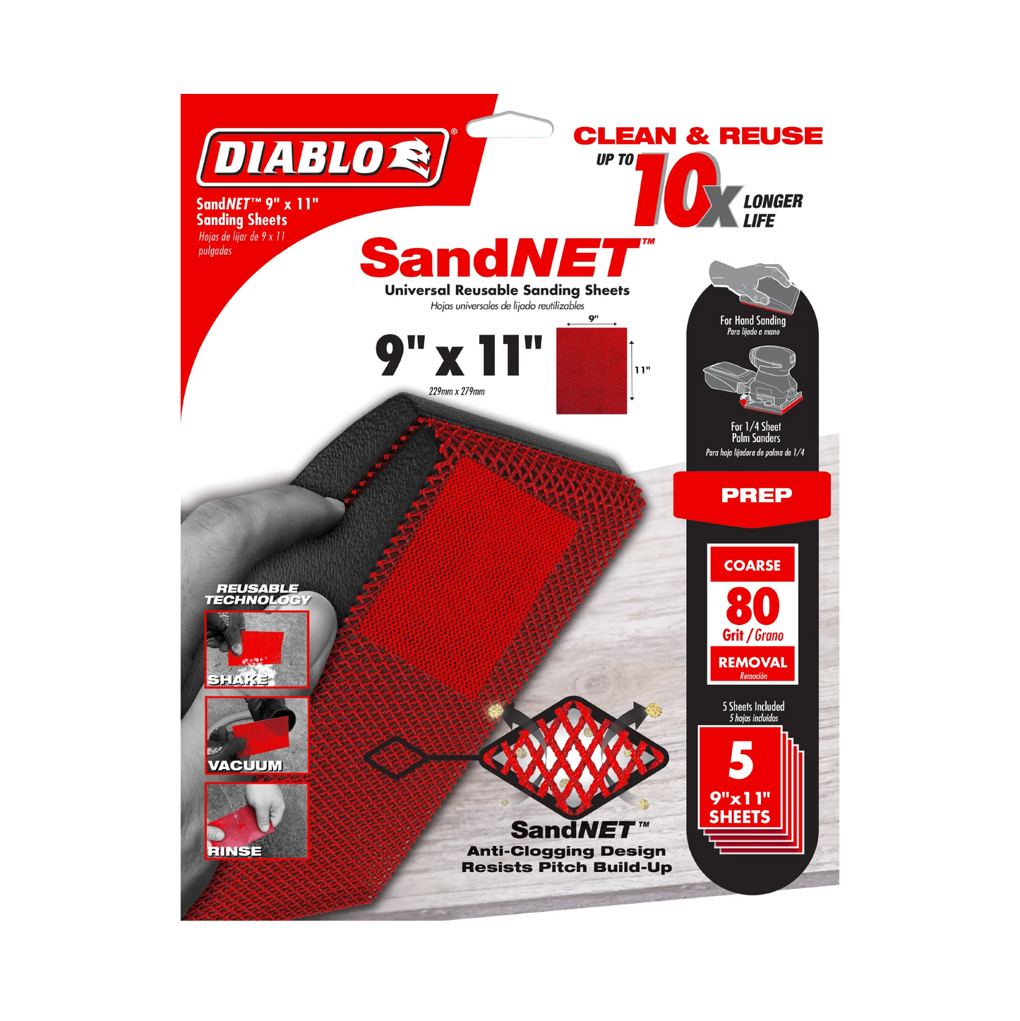 Diablo, 9" x 11" Sand Demon™ Universal Reusable Sanding Sheets (5-pk)