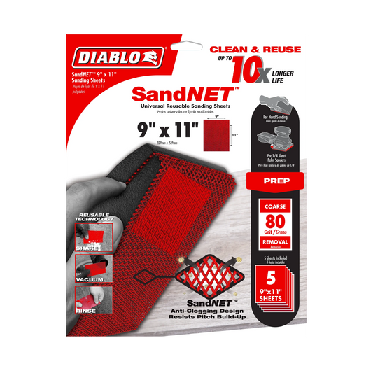 Diablo, 9" x 11" Sand Demon™ Universal Reusable Sanding Sheets (5-pk)