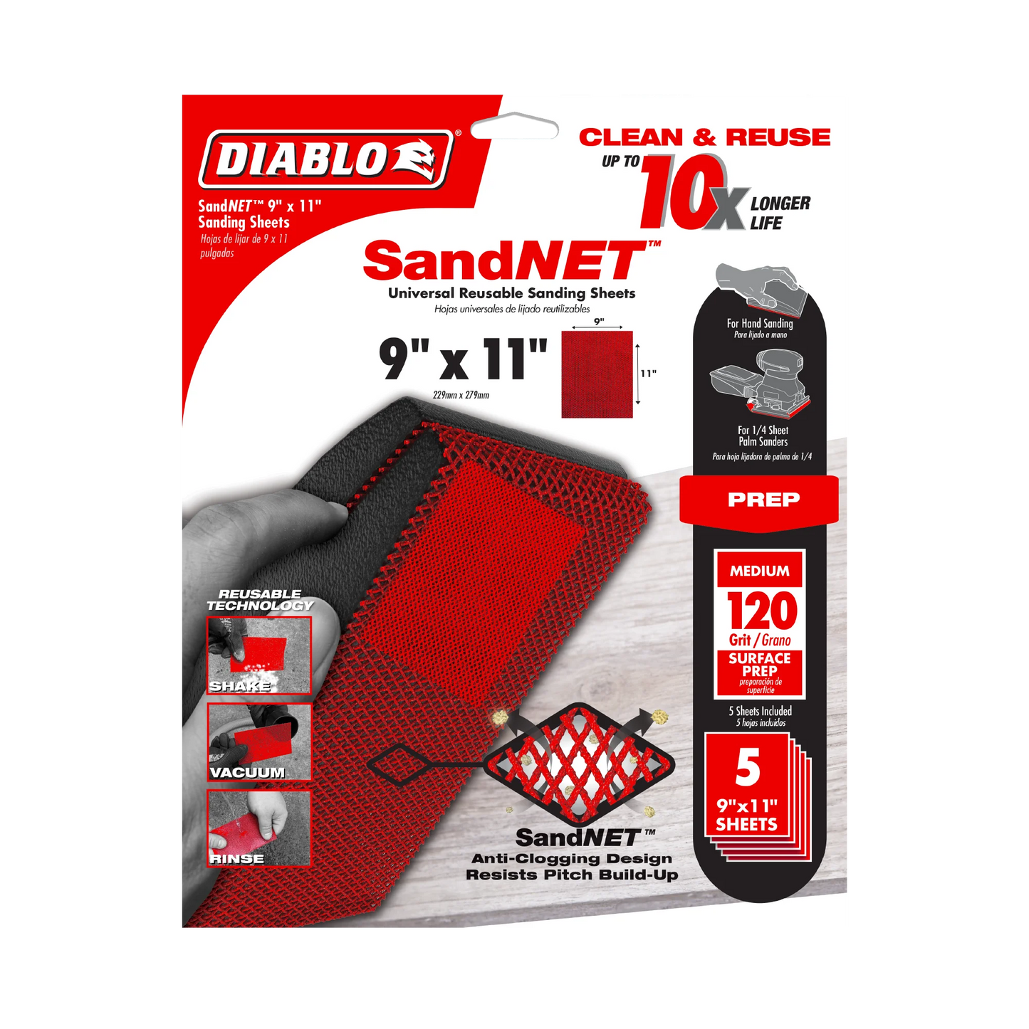 Diablo, 9" x 11" Sand Demon™ Universal Reusable Sanding Sheets (5-pk)