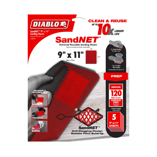 Diablo, 9" x 11" Sand Demon™ Universal Reusable Sanding Sheets (5-pk)