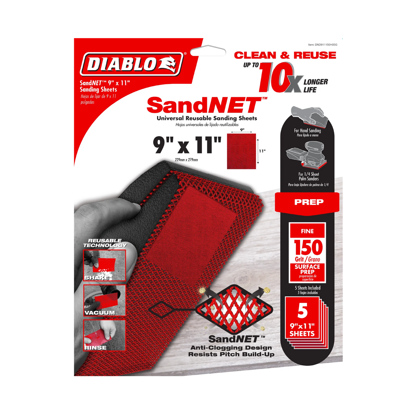 Diablo, 9" x 11" Sand Demon™ Universal Reusable Sanding Sheets (5-pk)