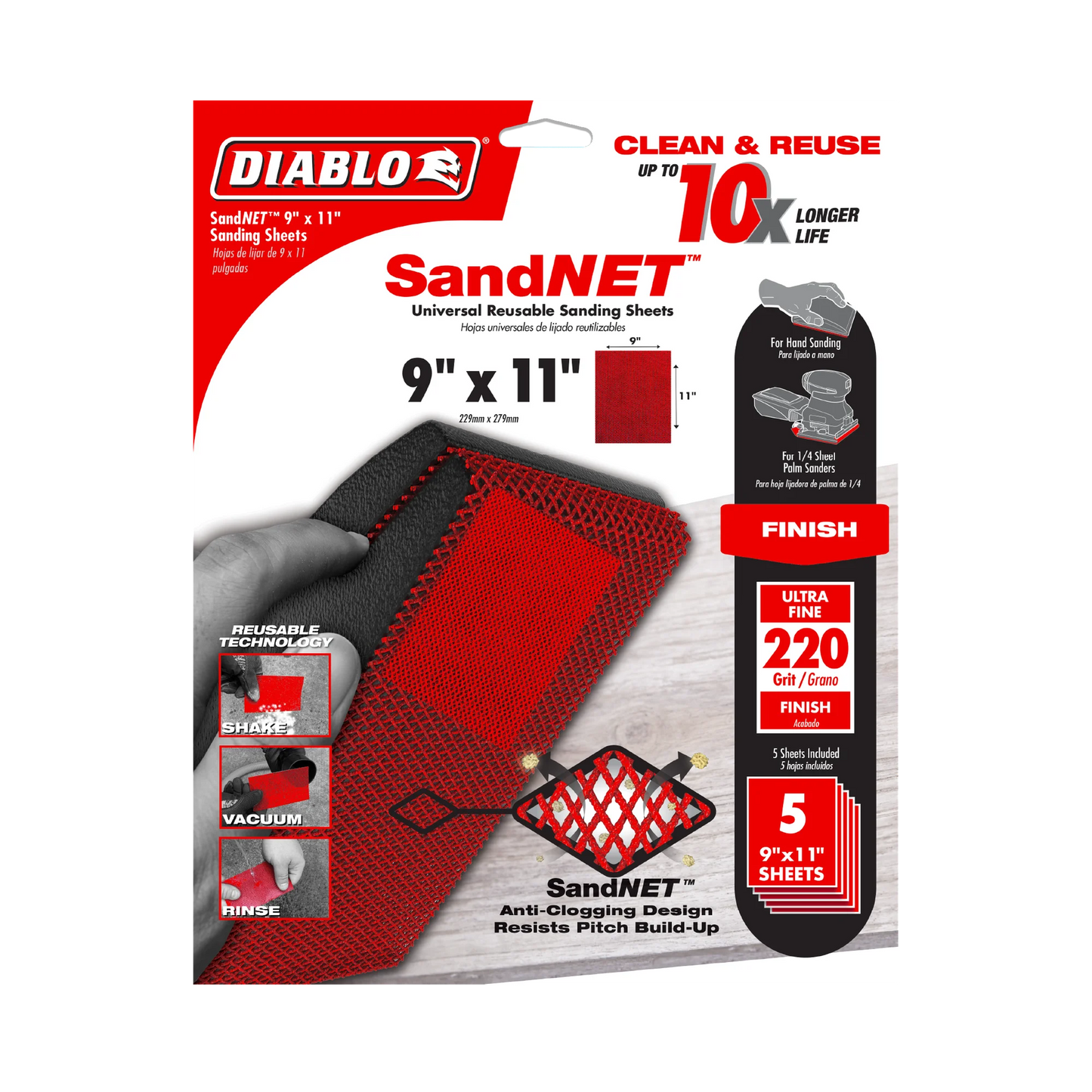 Diablo, 9" x 11" Sand Demon™ Universal Reusable Sanding Sheets (5-pk)