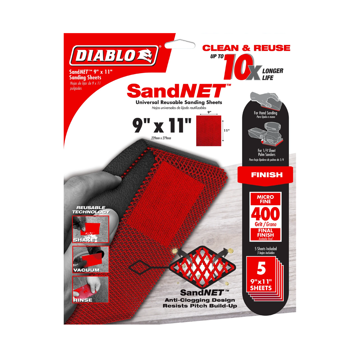 Diablo, 9" x 11" Sand Demon™ Universal Reusable Sanding Sheets (5-pk)