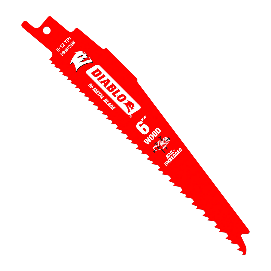 Diablo, DS0612BW5C 6" 6/12 Tooth Bi-Metal Wood Reciprocating Saw Blades 5 Pack