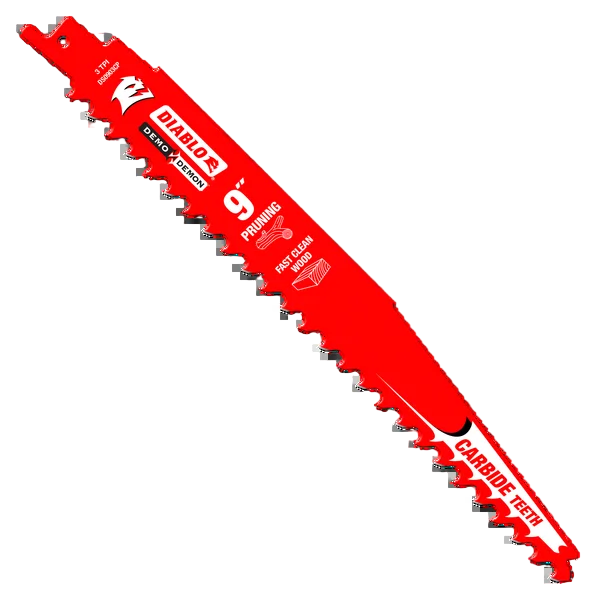 Diablo, 9" 3TPI Carbide Tipped Reciprocating Saw Blades for Pruning and Clean Wood (3-pk)