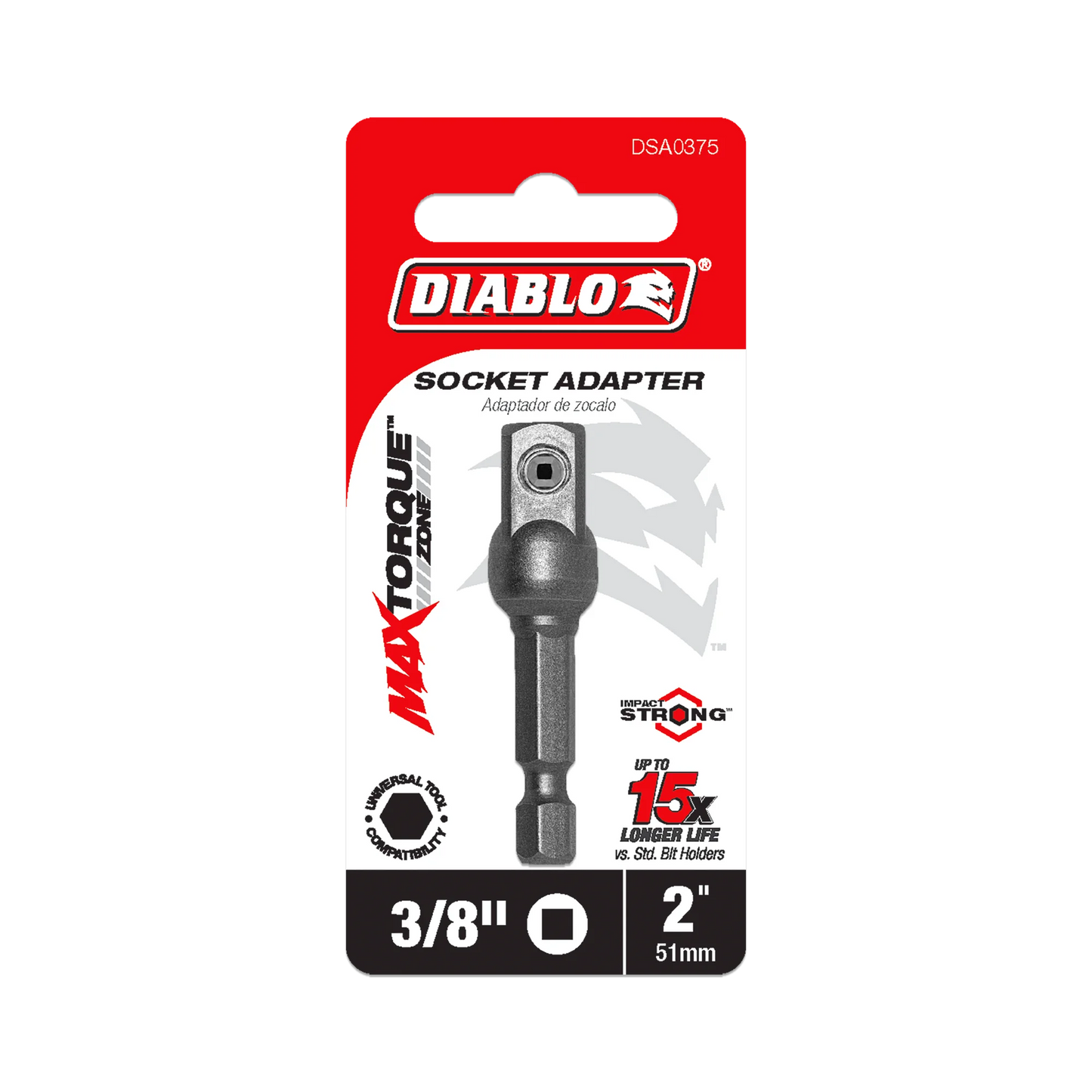 Diablo, adaptateurs à douille hexagonale de 1/4 po