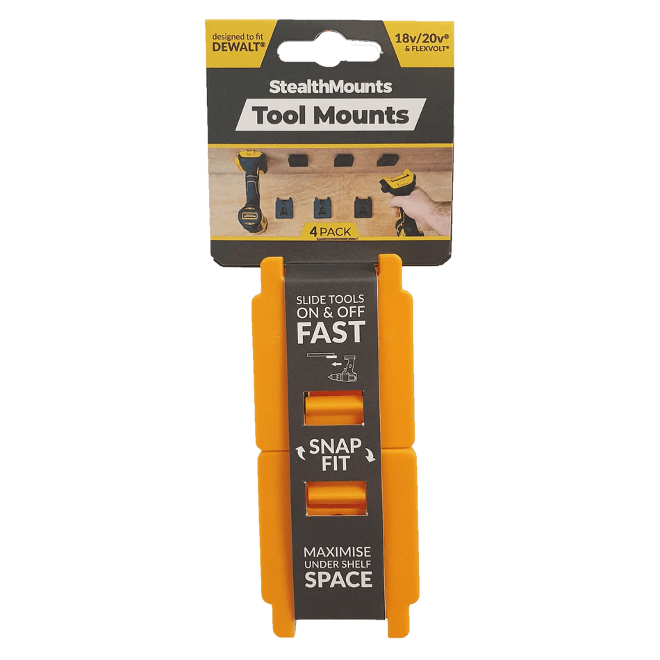 StealthMounts, TM-DW18-YLW-4 Dewalt 20V Tool Mounts 4 Pack