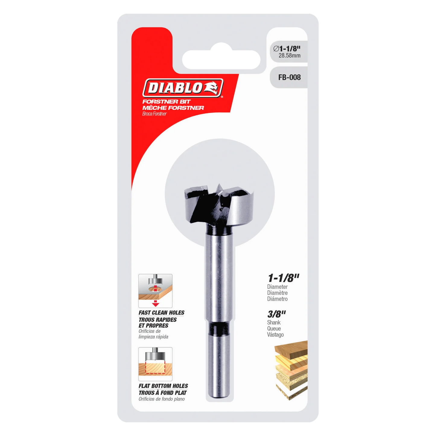 Freud Diablo FB-008 1-1/8 inch Industrial Forstner Bit