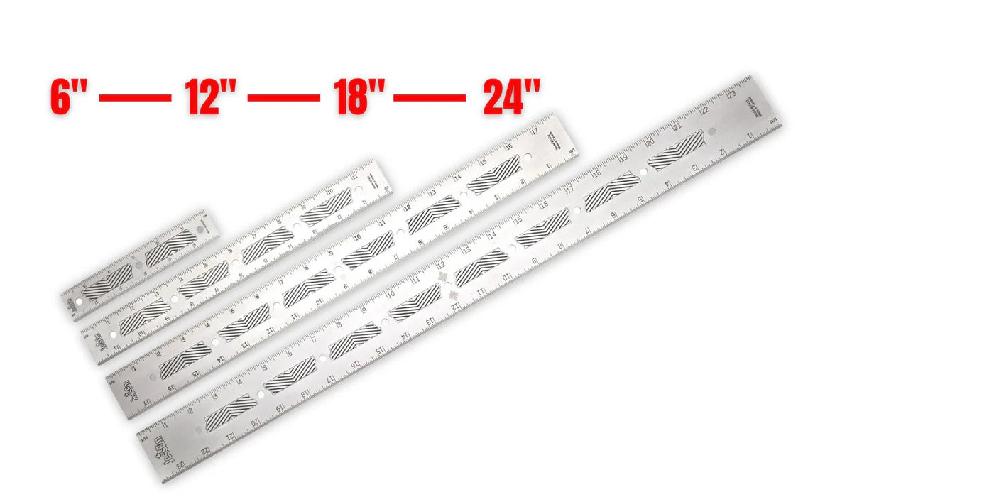 JessEm Imperial Stainless Steel Precision Rulers with Flex Grip