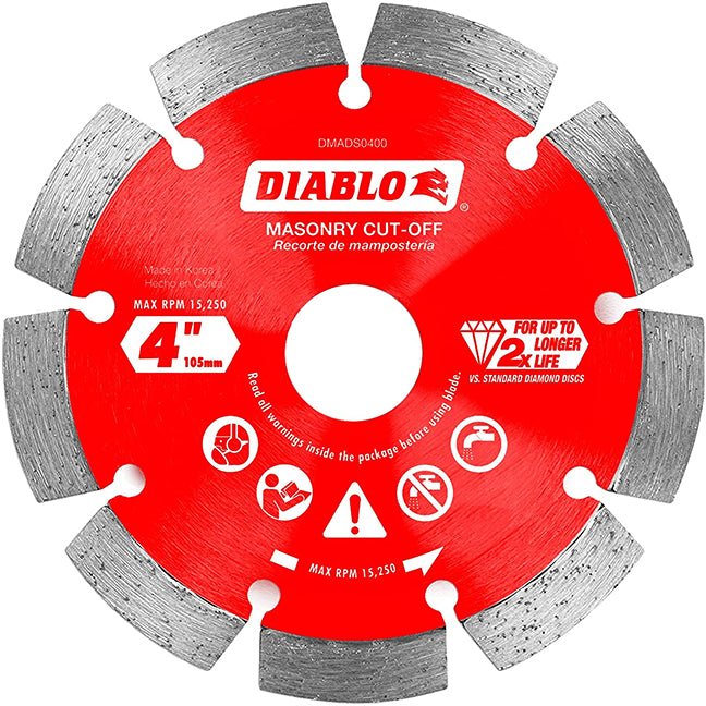 Diablo, Disques à tronçonner segmentés diamantés pour maçonnerie