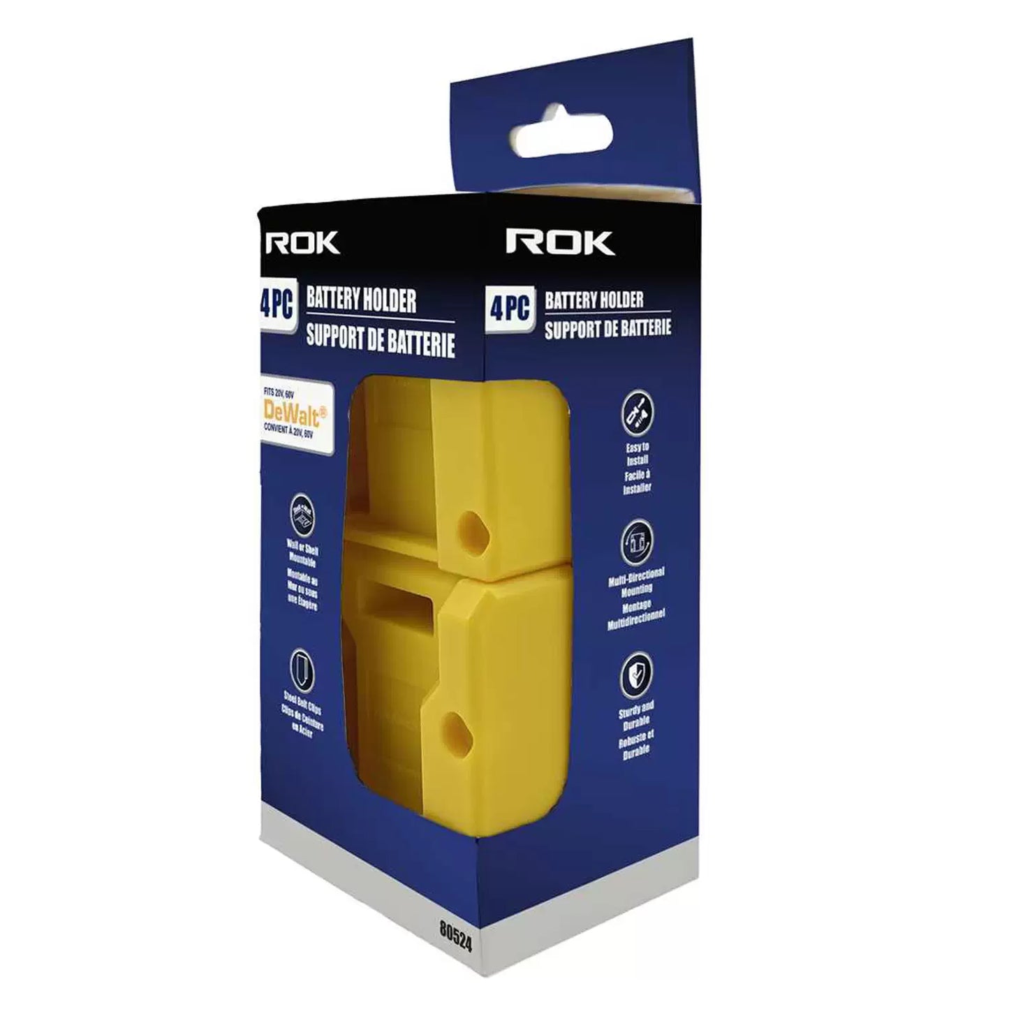ROK, 80524 4PC Battery Holder for DeWalt 20V/60V Batteries