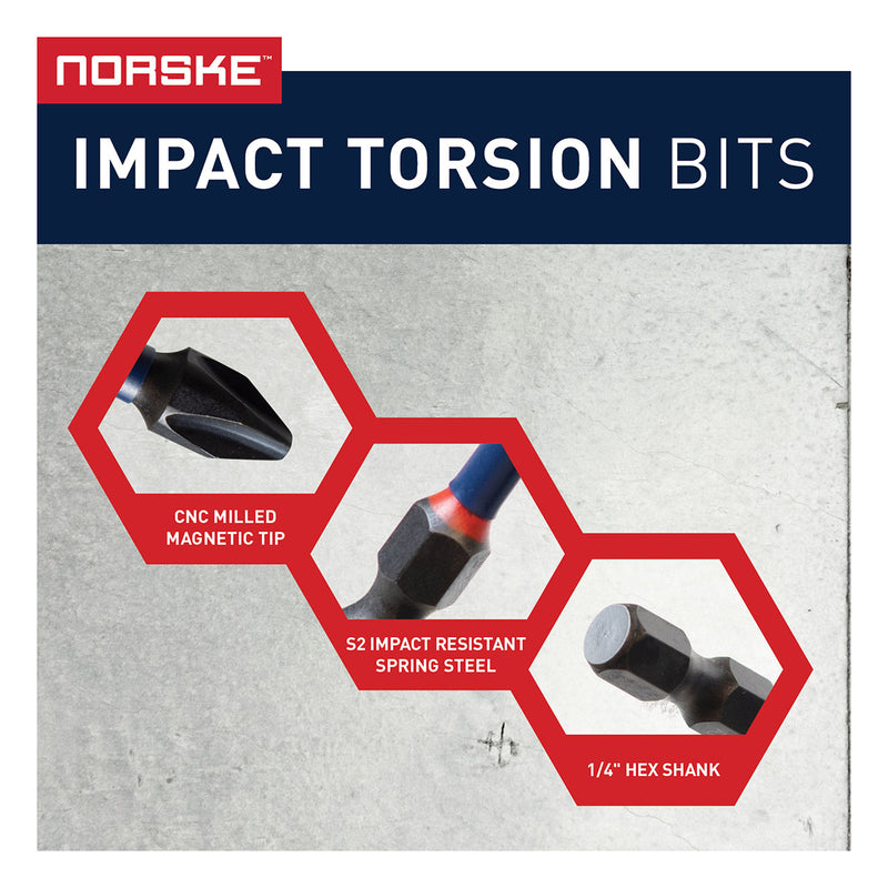 Norske Tools NIBPI708 40-Piece Impact Torsion Bit Set