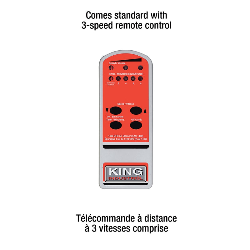 King, KAC-1400 Filtre à air industriel avec télécommande 16649