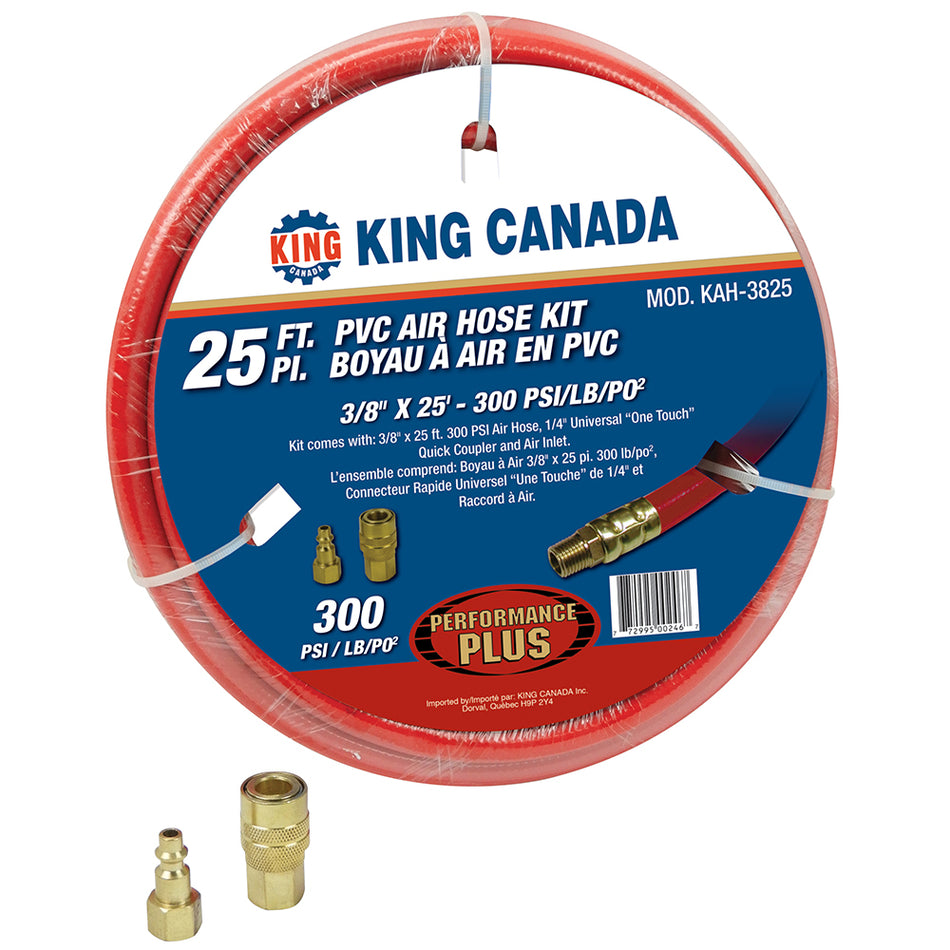 King, KAH-3825 PVC Air Hose Kit 25'