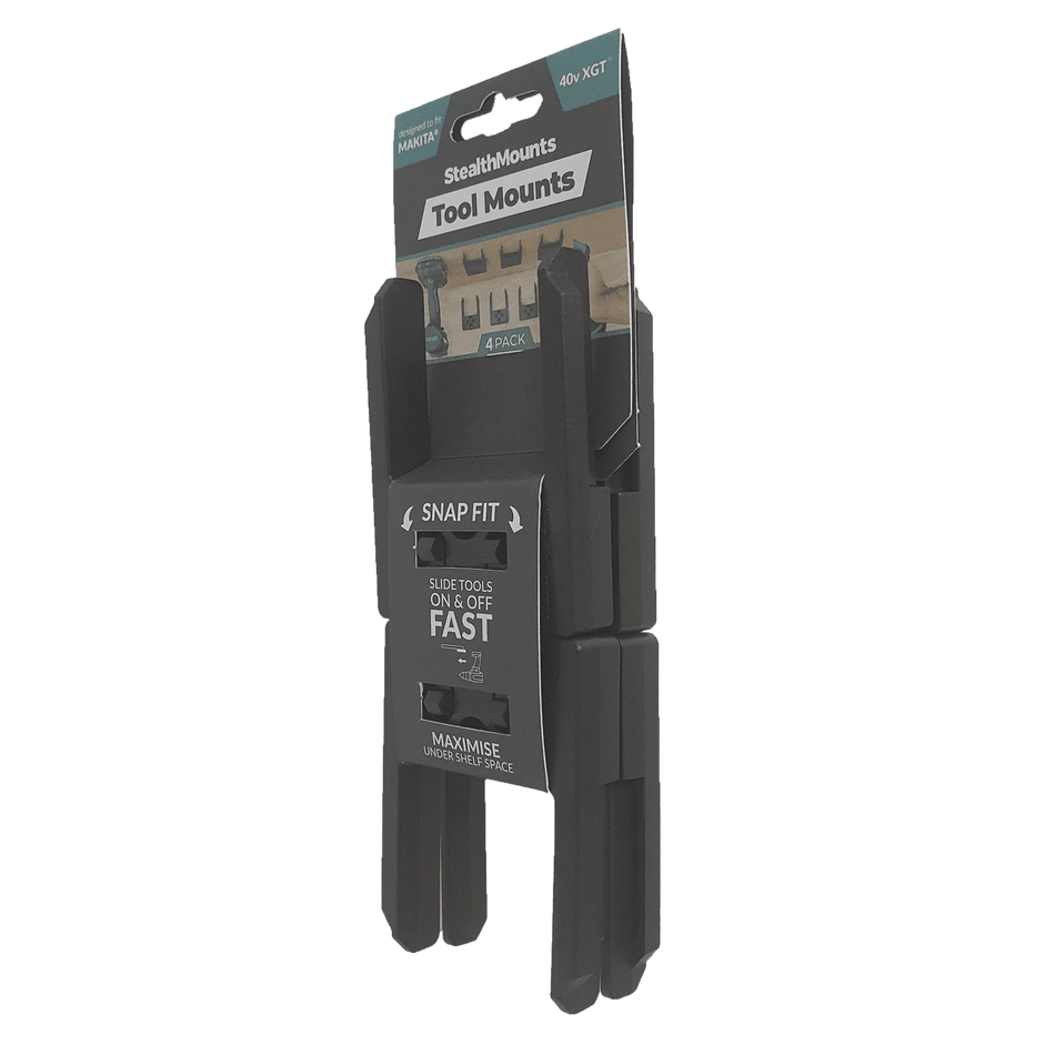 StealthMounts, TM-MK40-BLK-4 Makita 40v XGT Black Tool Mounts 4 Pack