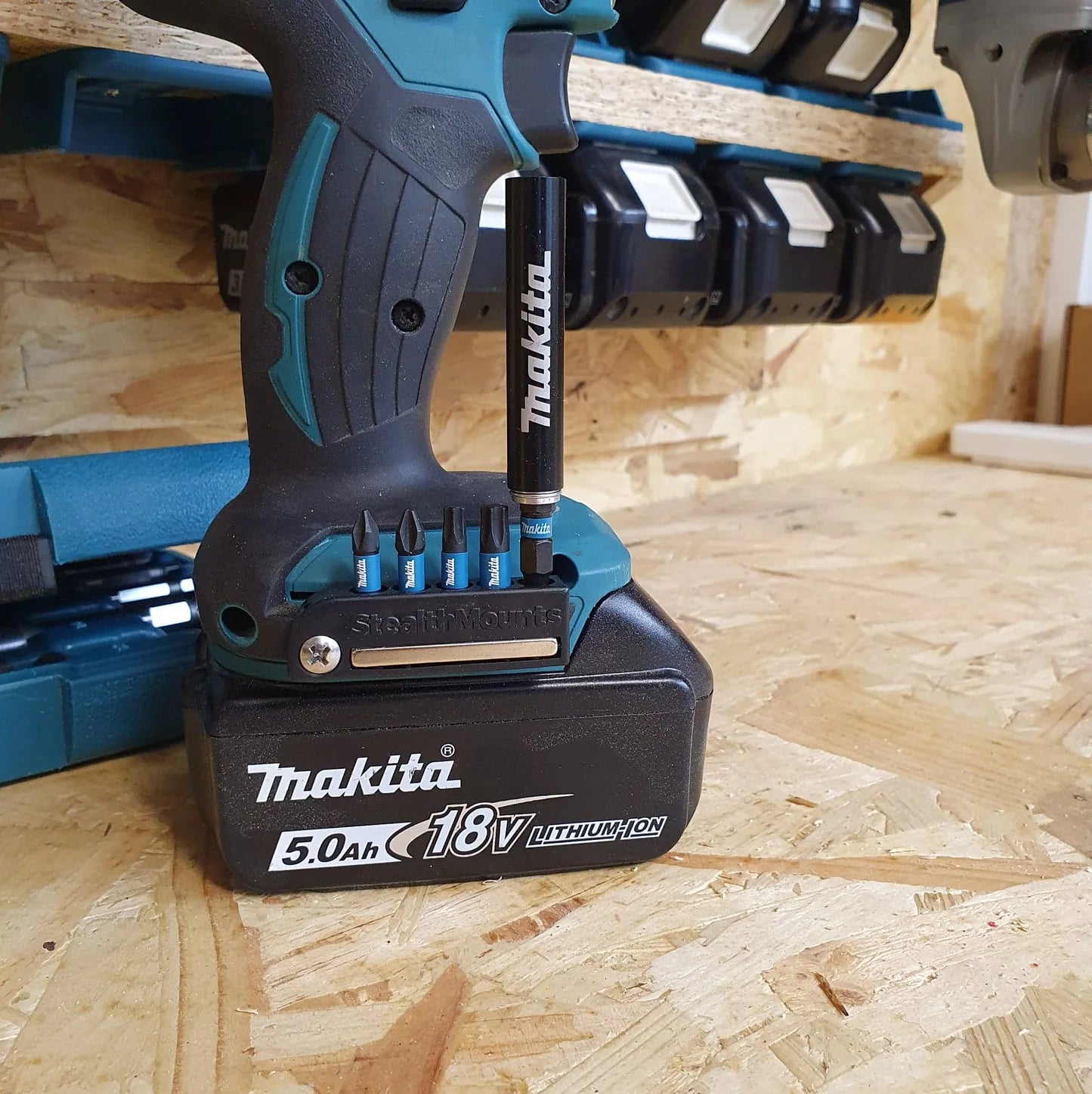 StealthMounts, BH-MK-BLU-2 Bit Holder for Makita LXT, CXT and XGT Tools