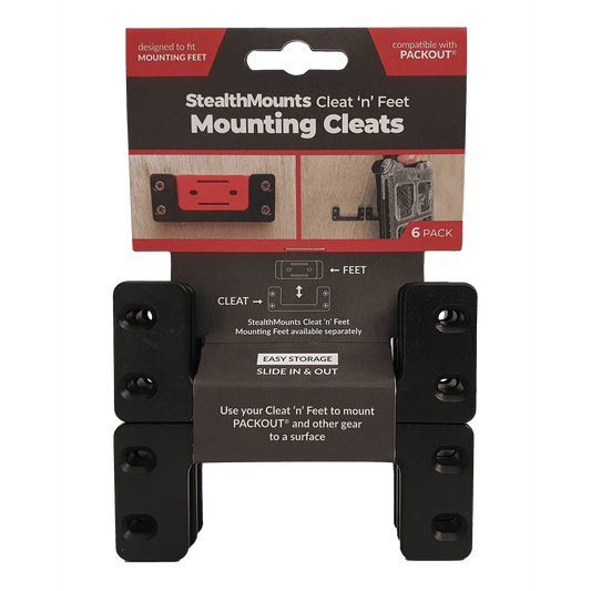 StealthMounts, OM-CL-BLK-6 Cleat n' Feet - Mounting Cleats (6 Pack)