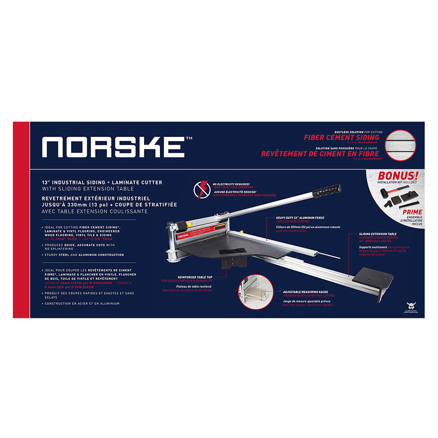 Norske, NMAP004 13" Siding & Laminate Flooring Cutter with Sliding Extension Table