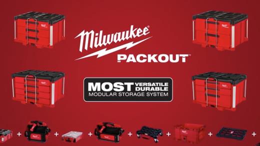 Milwaukee 48-22-8447 PACKOUT Boîte à outils multi-profondeur à 3 tiroirs