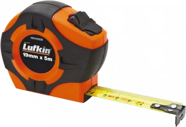 Lufkin Ruban à mesurer métrique uniquement 19 mm x 5 m Orange haute visibilité P1000