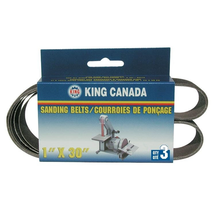 King 3 PC. 1" X 30" Sanding Belt SB-130-K