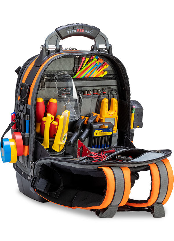 Veto Pro, TECH-PAC Orange Hi-VIZ, Sac à dos Tech Pac Tool Bag 10258