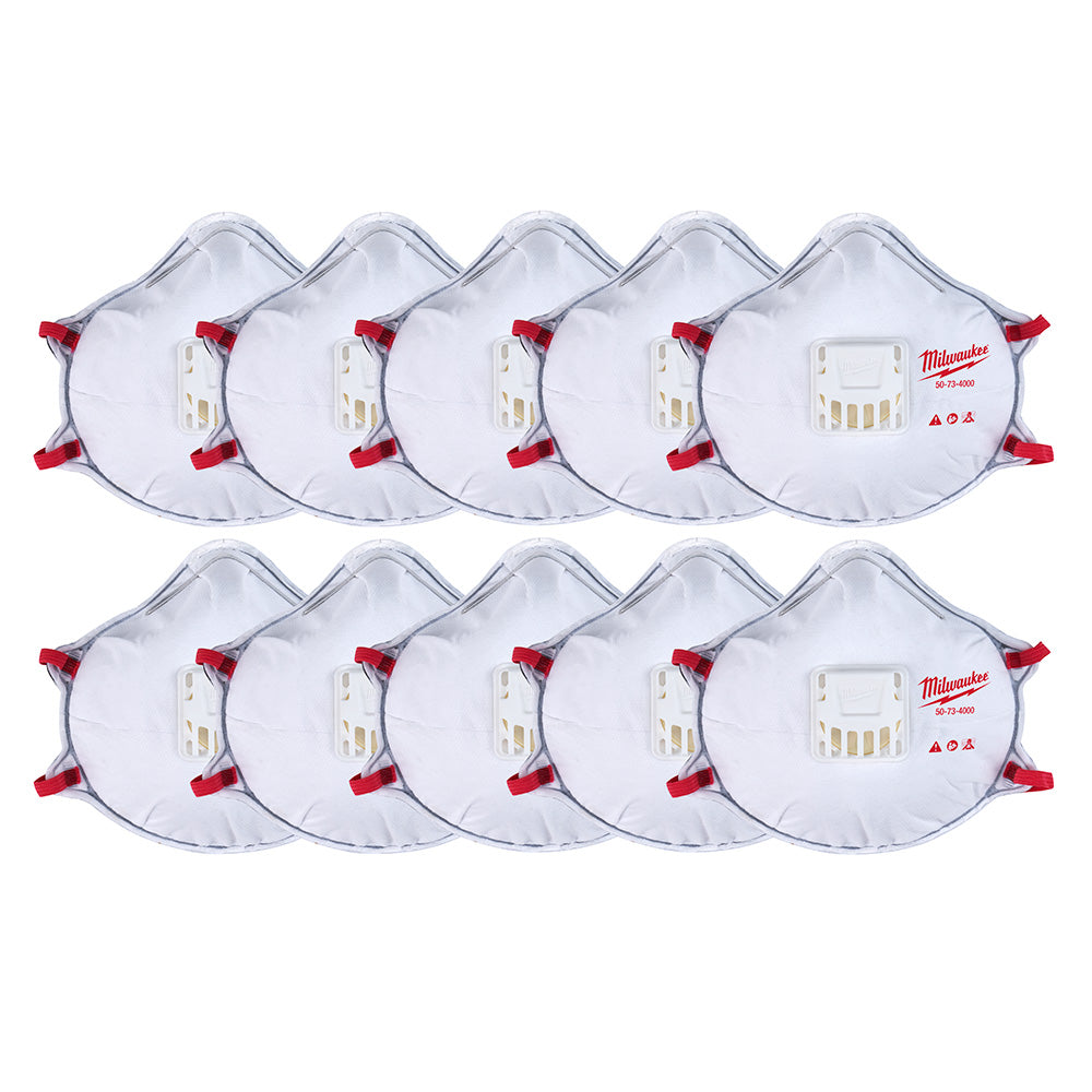 Milwaukee, 48-73-4004 Disp N95 Respirator W/Gskt (10Pk)