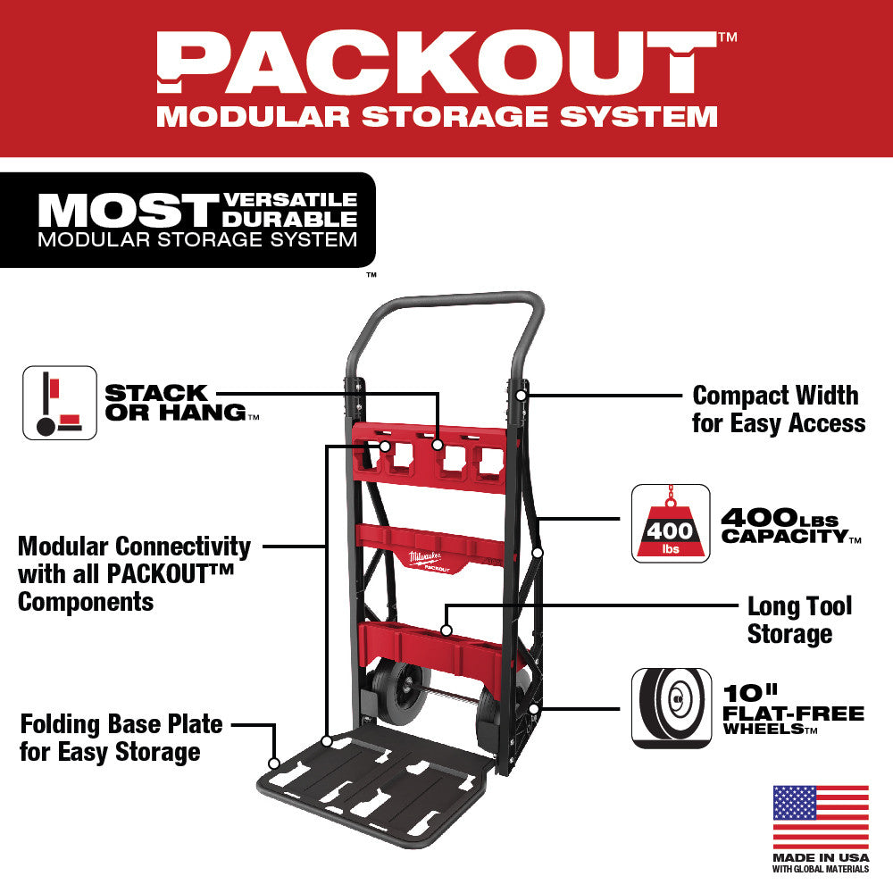 Milwaukee, 48-22-8415 PACKOUT Chariot à 2 roues