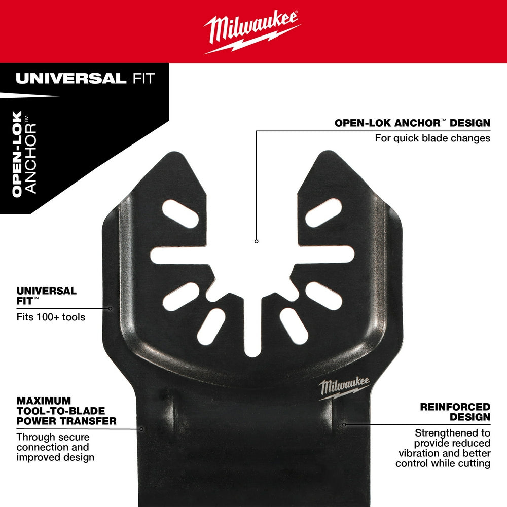 Milwaukee, 49-25-1563 NITRUS CARBIDE Extreme Metal Universal Fit OPEN-LOK Multi-Tool Blade 3PK