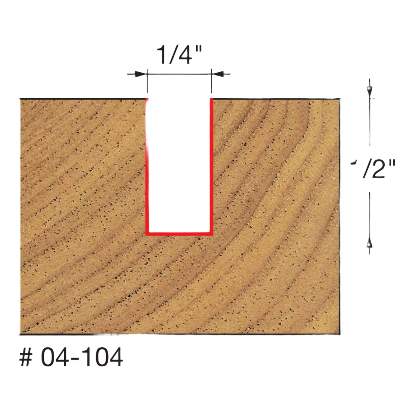 Freud, 04-104 1/4'' Double Flute Straight Router Bit 1/4'' Shank