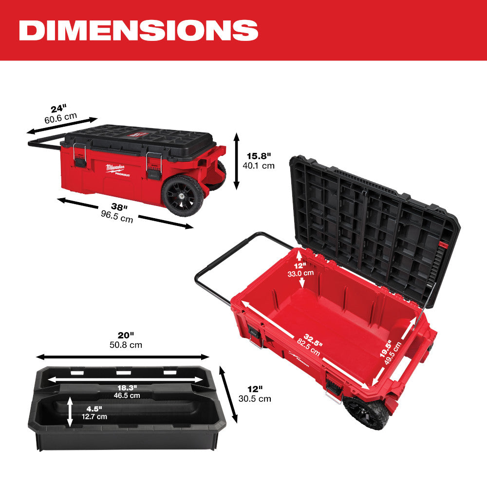 Milwaukee, 48-22-8428 Coffre à outils roulant PACKOUT™