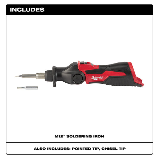 Milwaukee, 2488-20 M12 12 Volt Lithium-Ion Cordless Soldering Iron