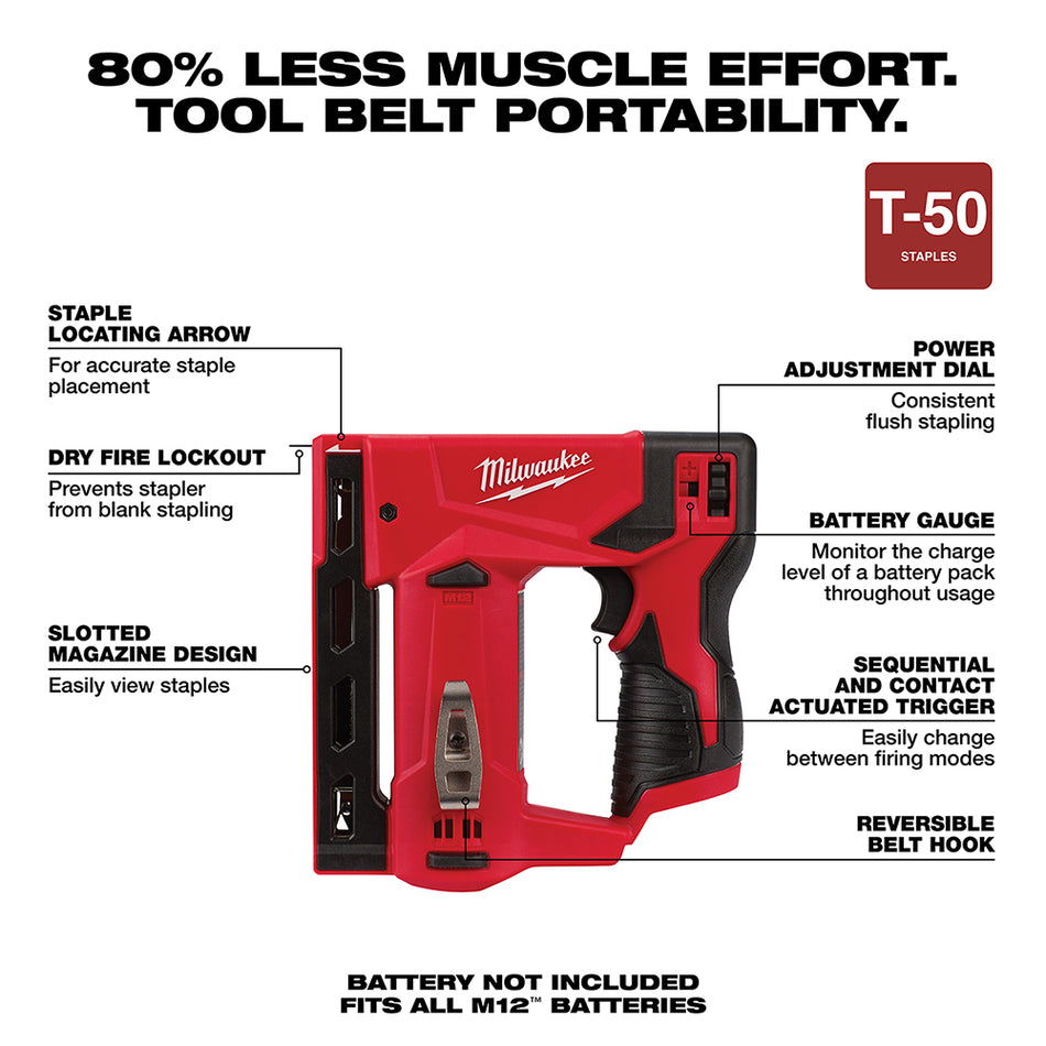 Agrafeuse Milwaukee 2447-20 M12 T50