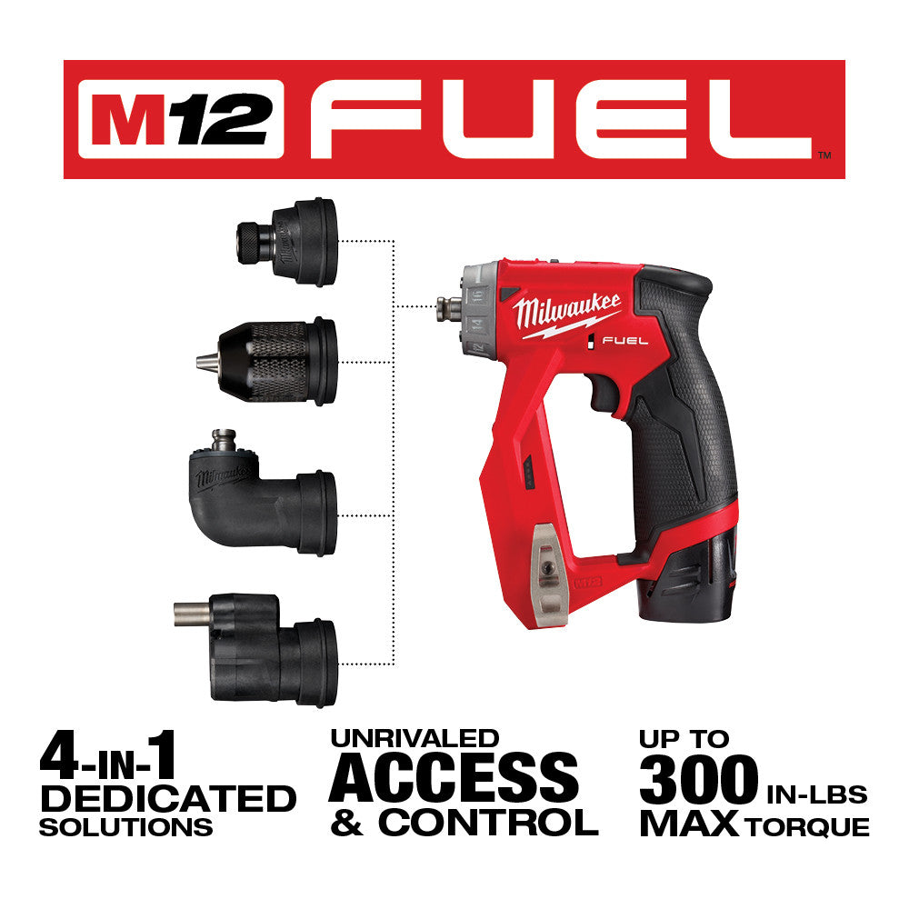 Milwaukee, 2505-22 M12 FUEL 12 Volt Lithium-Ion Brushless Cordless Installation Drill/Driver Kit