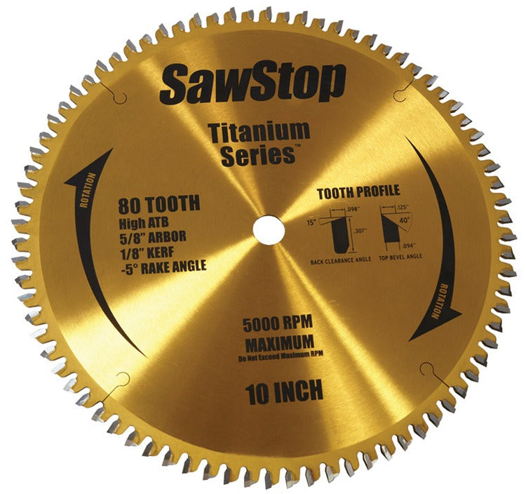 Sawstop, BTS-P-80HATB 80T Titanium Series Premium Saw Blade