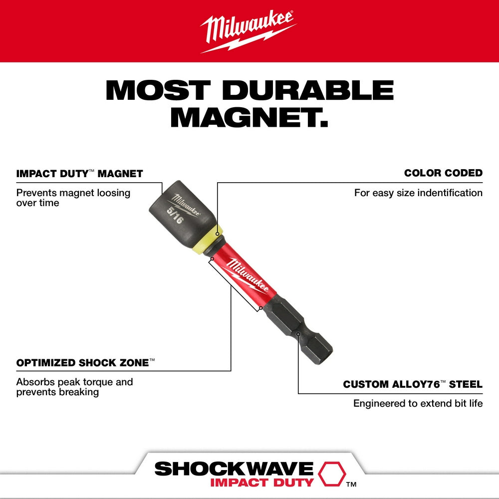 Milwaukee, SHOCKWAVE Impact Duty™ 2-9/16" Magnetic Nut Drivers