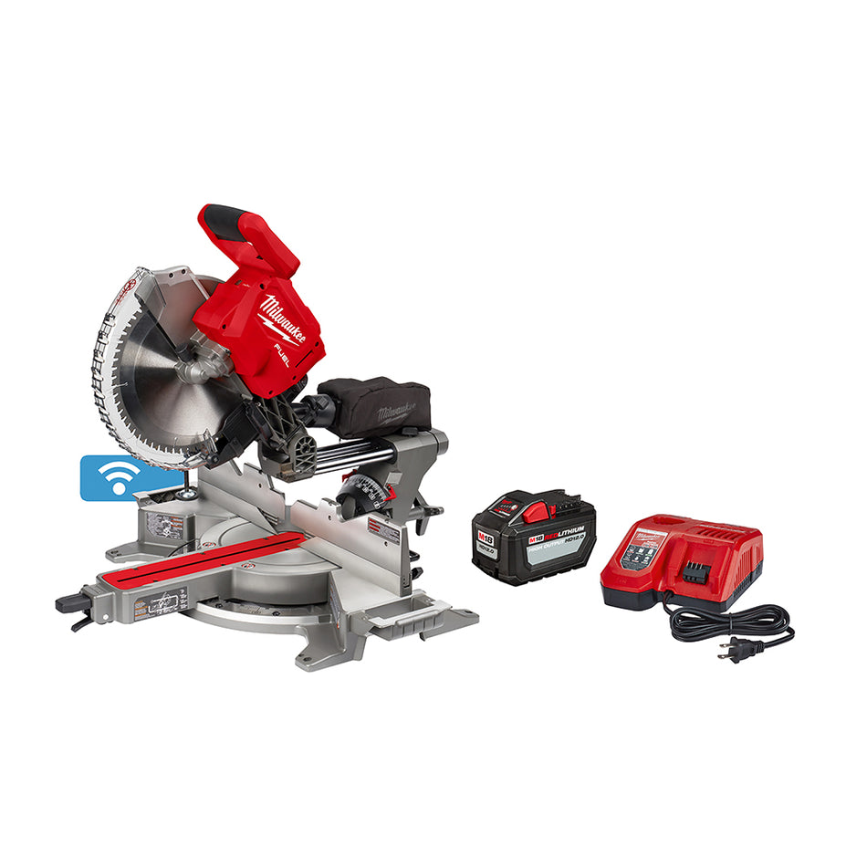 Milwaukee, 2739-21HD M18 FUEL 18 V Lithium-Ion sans balais sans fil 12 po Kit de scie à onglets composée coulissante à double biseau
