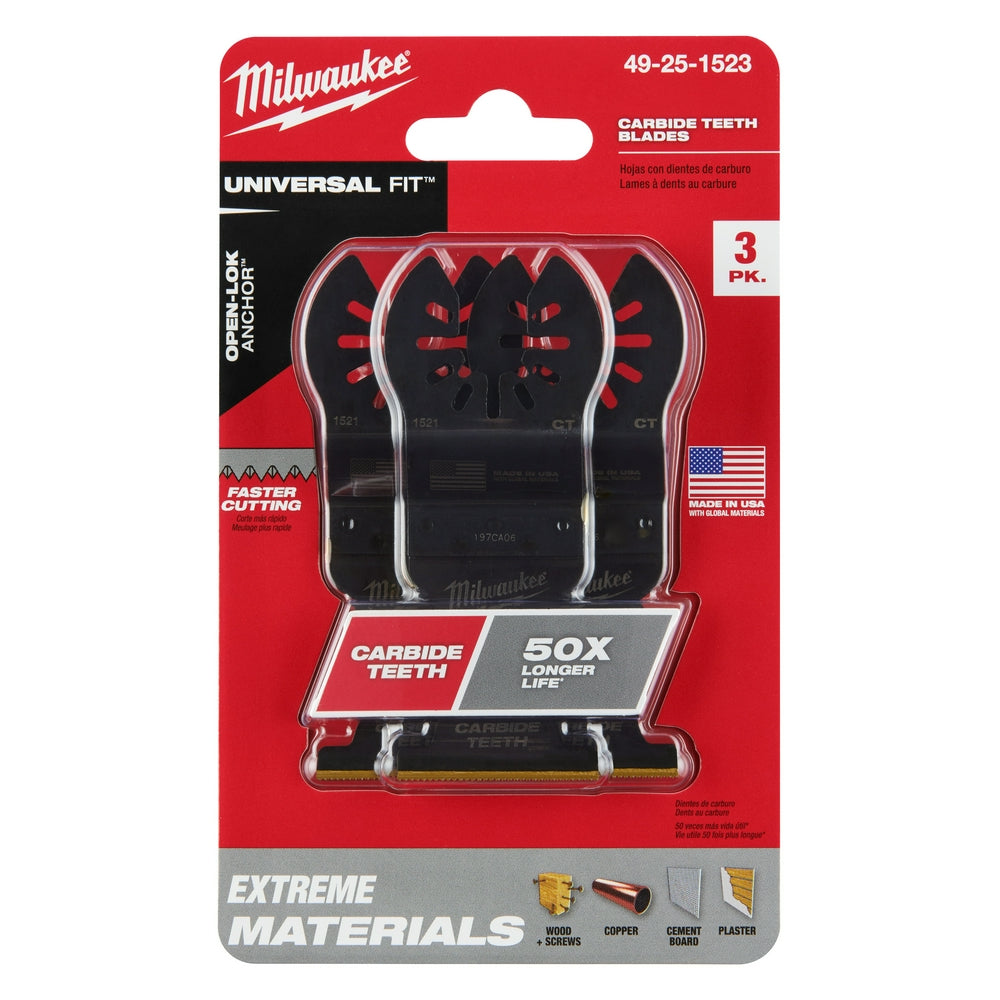 Milwaukee, 49-25-1501 MILWAUKEE® OPEN-LOK™ 1-3/8" Carbide Teeth Metal Multi-Tool Blade