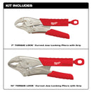 Milwaukee, 48-22-3402 2Pc 7 in. & 10 in. TORQUE LOCK Curved Jaw Locking Pliers Set With Grip