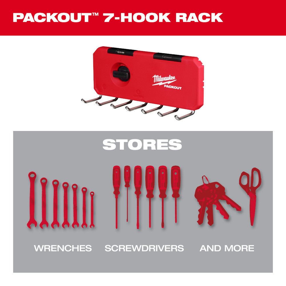 Milwaukee, 48-22-8329 PACKOUT 7-Hook Rack