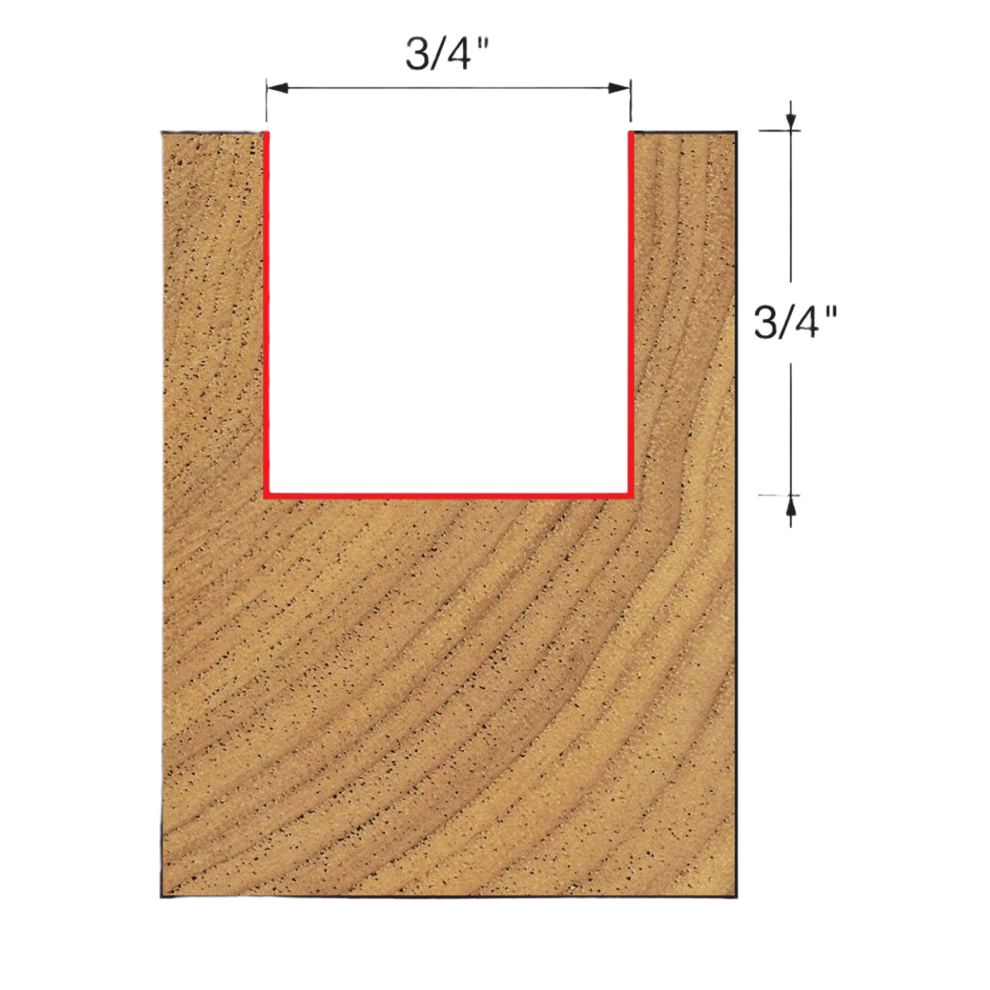 Freud, 04-140 3/4'' Double Flute Straight Router Bit 1/4'' Shank