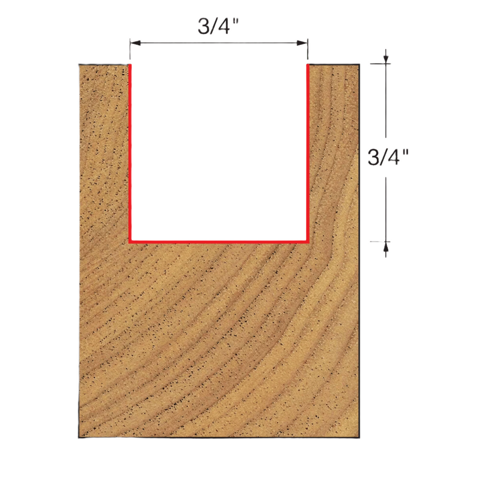 Freud, 04-140 Embout droit à double cannelure 3/4'', tige 1/4'' 13092